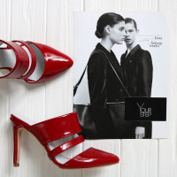 Лакові червоні мюлі Арт. 35-16/60Ок