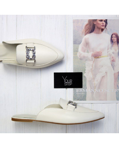 Мюлі з бежевої шкіри Арт. 17-9-2838