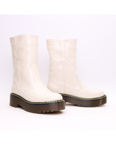 Полусапоги из светло-бежевого наплака  Арт. 12-2/22