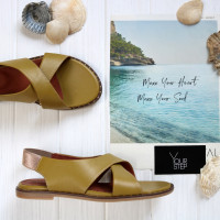 Сандали из кожи цвета оливки Арт. 10-17Lib