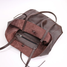 Шкіряний шопер відтінку шоколад Арт. YS-4080