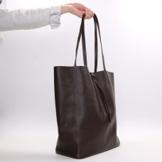 Шкіряний шопер відтінку шоколад Арт. YS-4080