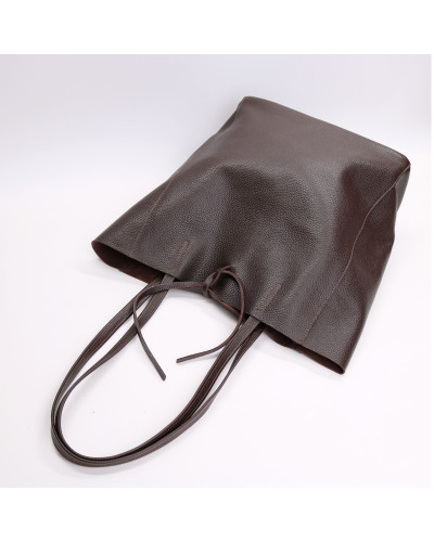 Шкіряний шопер відтінку шоколад Арт. YS-4080