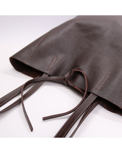 Шкіряний шопер відтінку шоколад Арт. YS-4080