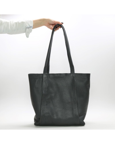 Сумка-шопер з сірої шкіри флотар Арт. YS-6072