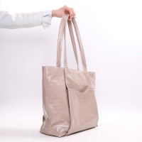 Сумка-шопер з бежевої шкіри під рептилію Арт. YS-6072