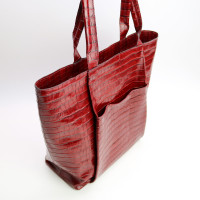 Сумка-шопер з червоної шкіри під рептилію Арт. YS-6072