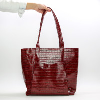 Сумка-шопер з червоної шкіри під рептилію Арт. YS-6072