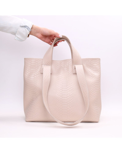 Сумка-трансформер з бежевої шкіри під рептилію Арт. YS-6052