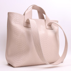 Сумка-трансформер з бежевої шкіри під рептилію Арт. YS-6052