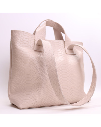 Сумка-трансформер з бежевої шкіри під рептилію Арт. YS-6052