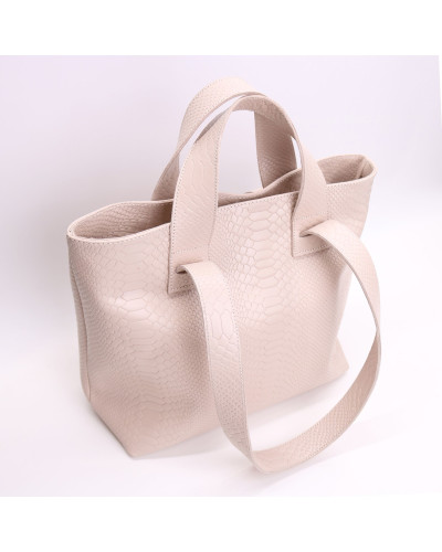 Сумка-трансформер з бежевої шкіри під рептилію Арт. YS-6052