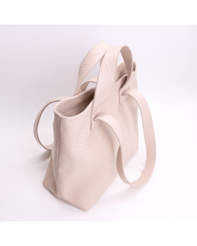 Сумка-трансформер з бежевої шкіри під рептилію Арт. YS-6052