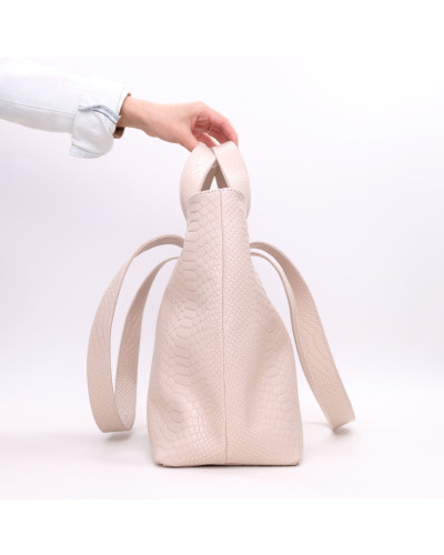 Сумка-трансформер з бежевої шкіри під рептилію Арт. YS-6052