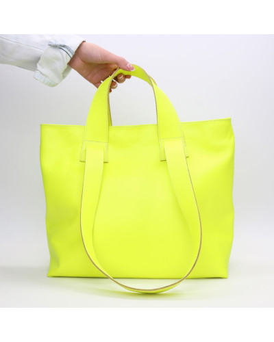 Сумка-трансформер зі шкіри жовтого неону Арт. YS-6052