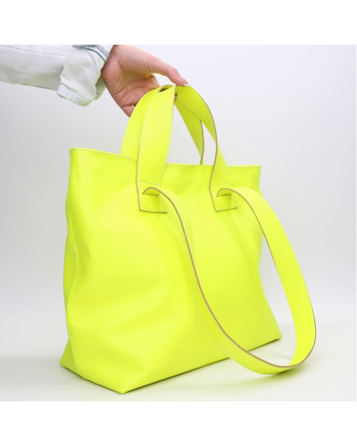 Сумка-трансформер зі шкіри жовтого неону Арт. YS-6052