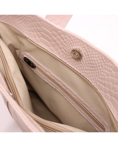 Сумка-трансформер з бежевої шкіри під рептилію Арт. YS-6052(2)