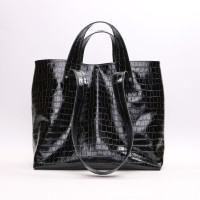 Сумка-трансформер з чорної шкіри під рептилію Арт. YS-6052