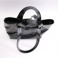 Сумка-трансформер з чорної шкіри під рептилію Арт. YS-6052