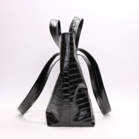 Сумка-трансформер з чорної шкіри під рептилію Арт. YS-6052