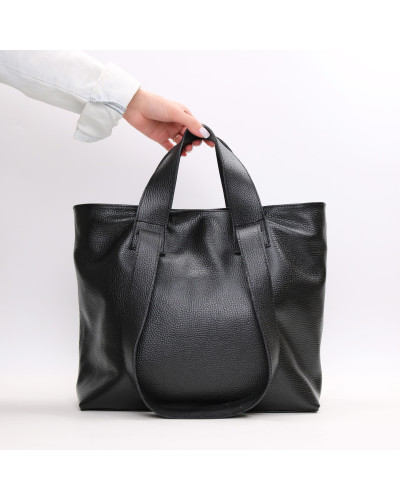 Сумка-трансформер з м'якої чорної шкіри флотар Арт. YS-6052