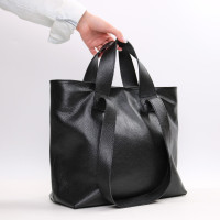 Сумка-трансформер з м'якої чорної шкіри флотар Арт. YS-6052