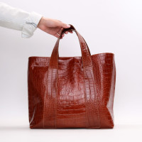 Сумка-трансформер з рудої шкіри під рептилію Арт. YS-6052(2)