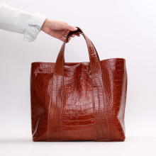 Сумка-трансформер з рудої шкіри під рептилію Арт. YS-6052(2)