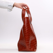 Сумка-трансформер з рудої шкіри під рептилію Арт. YS-6052(2)