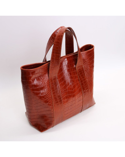 Сумка-трансформер з рудої шкіри під рептилію Арт. YS-6052(2)