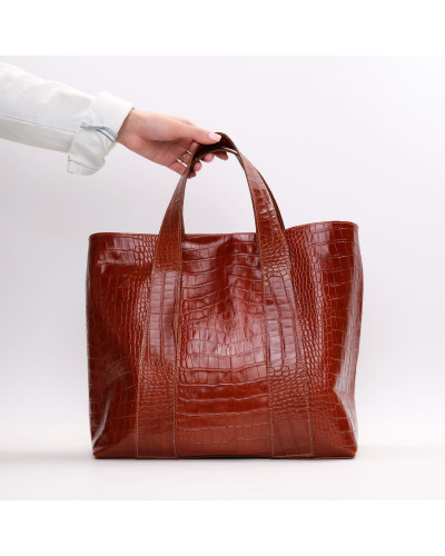 Сумка-трансформер з рудої шкіри під рептилію Арт. YS-6052(2)