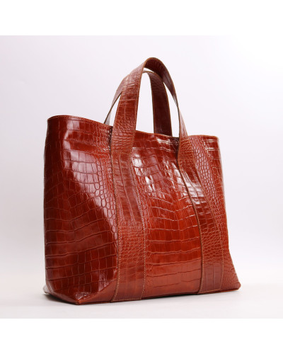 Сумка-трансформер з рудої шкіри під рептилію Арт. YS-6052(2)