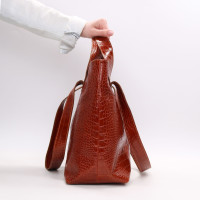 Сумка-трансформер з рудої шкіри під рептилію Арт. YS-6052