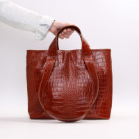 Сумка-трансформер з рудої шкіри під рептилію Арт. YS-6052