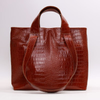 Сумка-трансформер з рудої шкіри під рептилію Арт. YS-6052