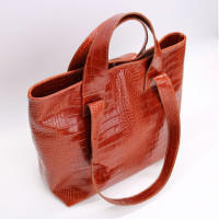 Сумка-трансформер з рудої шкіри під рептилію Арт. YS-6052