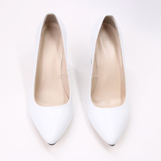 Туфлі-човники з білої шкіри Арт. 35-1/44Ок