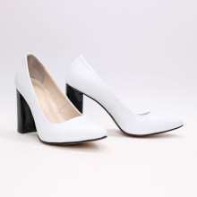 Туфлі-човники з білої шкіри Арт. 35-1/44Ок