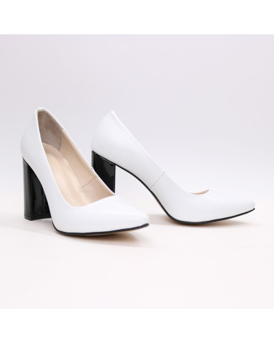 Туфлі-човники з білої шкіри Арт. 35-1/44Ок