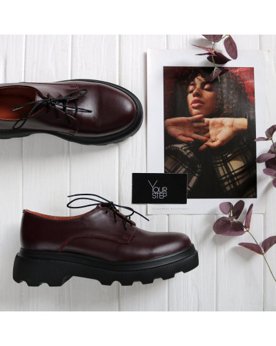 Туфлі з бордової шкіри Арт.12-29/As23