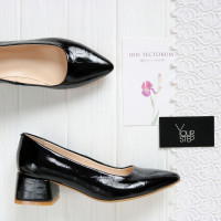 Чорні туфлі-човники на підборах Арт. 457-1/53Ок