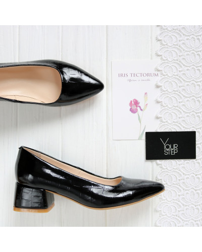 Чорні туфлі-човники на підборах Арт. 457-1/53Ок