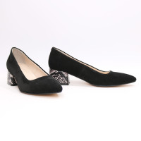 Замшеві чорні туфлі-човники Арт. 457-1/53Ок