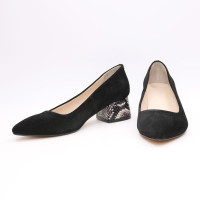 Замшеві чорні туфлі-човники Арт. 457-1/53Ок