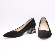 Замшеві чорні туфлі-човники Арт. 457-1/53Ок