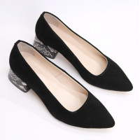 Замшеві чорні туфлі-човники Арт. 457-1/53Ок