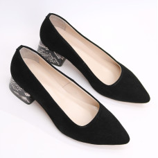 Замшеві чорні туфлі-човники Арт. 457-1/53Ок