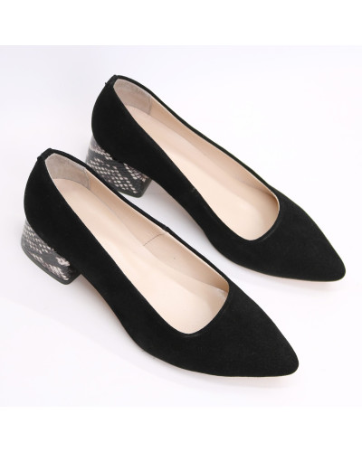 Замшеві чорні туфлі-човники Арт. 457-1/53Ок