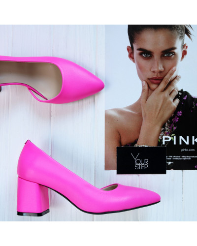 Туфлі-човники зі шкіри рожевого неону Арт. 657-2/47Ок