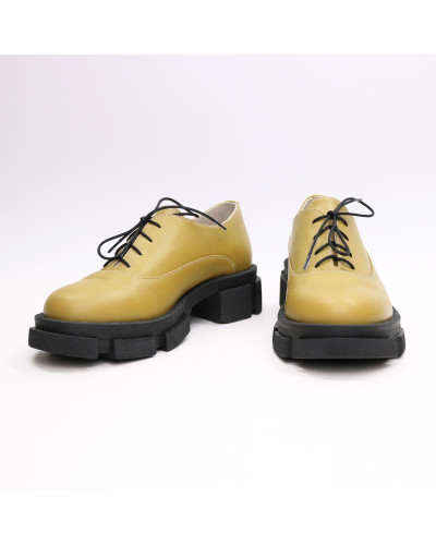 Туфли из кожи цвета оливки Арт. 05-6/21074